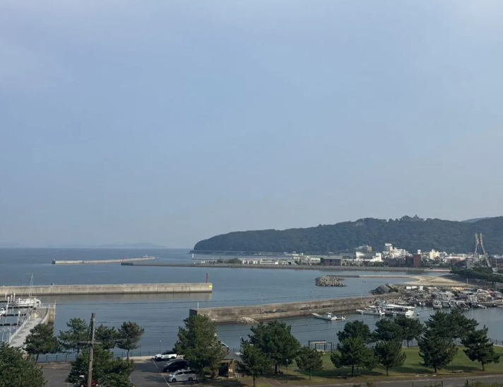 淡路島の海と港の眺め